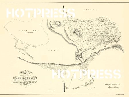 1837 Map Shewing the Site of Melbourne For Sale