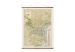 Philadelphia City Map Vintage City Map on Ready to Hang Roll Down Canvas Decorative Antique Wall Decor Map Scroll of Pennsylvania Discount