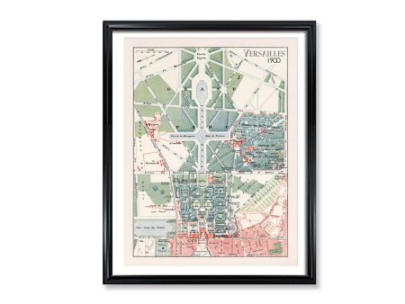 Versailles Map Vintage French Garden Poster Print on Matte Paper Decorative Antique Wall Decor City Map of France Supply