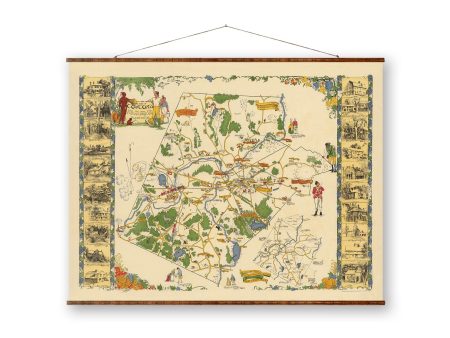 Map of Concord Canvas Decorative Scroll Map Vintage Color Country Home Decor Discount