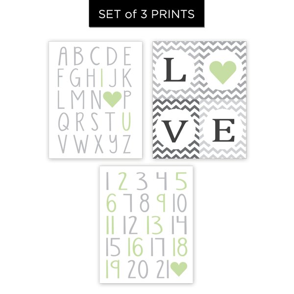 ABC I Love You - Set of 3 Prints Fashion