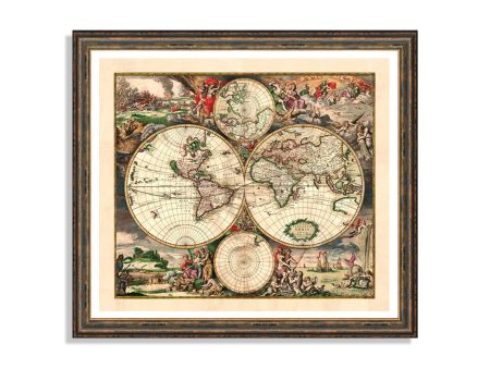 Vintage World Map 17th Century Ancient Decorative Poster Print Wall Decor For Cheap