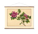 Rose Flower (18th Century)  Illustration Art Ready to Hang Colorful Flower Drawing Antique Wall Decor Roll Down Canvas Scroll Discount