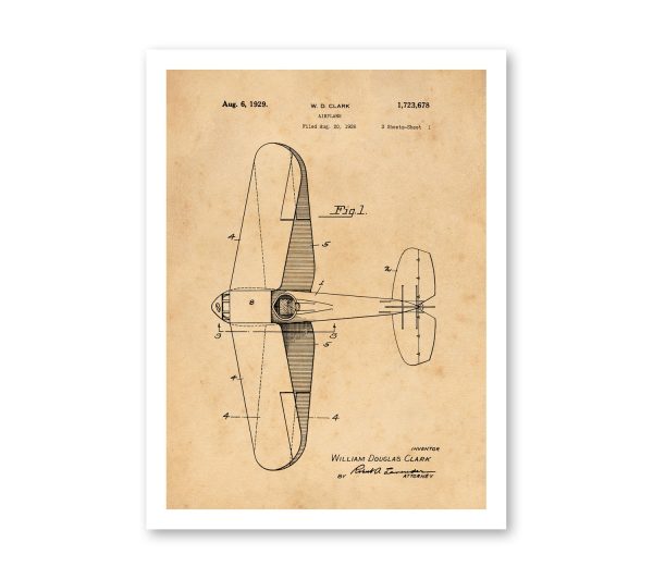 Airplane Patent Vintage Illustrations  Industrial Decorative Print BUY 3 Get 4th PRINT FREE Online now