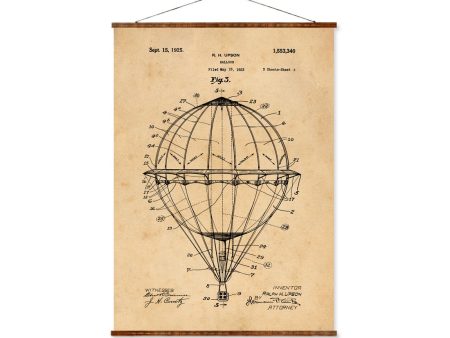 Balloon Patent Patent Vintage Illustrations Ready to Hang Roll Down Industrial Decorative Steampunk Canvas Scroll Supply