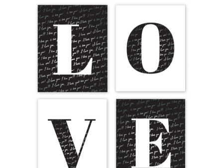 LOVE Letters - Set of 4 Prints For Discount