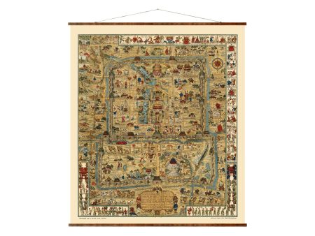 Beijing Peking Map Vintage Map on Ready to Hang Roll Down Canvas Decorative Antique Wall Decor Map Scroll of Asia Online