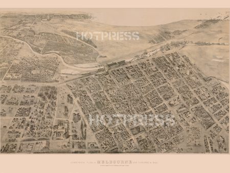 1866 Isometric View of Melbourne Tinted Hot on Sale