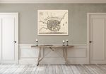 Map of Copenhagen Vintage European City Map on Ready to Hang Roll Down Canvas Decorative Antique Wall Decor Map Scroll of Denmark Online Sale