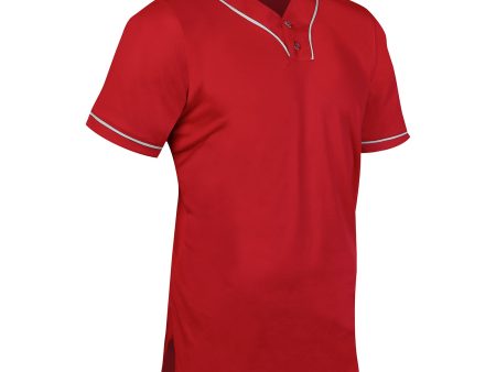 Heater 2 Button Piped Baseball Jersey, Adult, Boys Online now