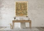 Beijing Peking Map Vintage Map on Ready to Hang Roll Down Canvas Decorative Antique Wall Decor Map Scroll of Asia Online