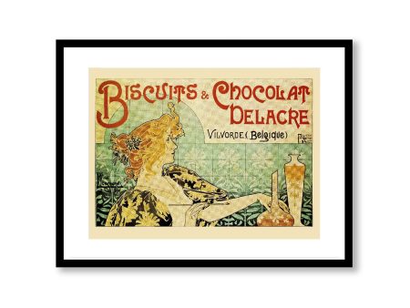 Biscuits and Chocolat Delacre Art Poster VIntage Illustrations Decorative Wall Print Decor Fashion