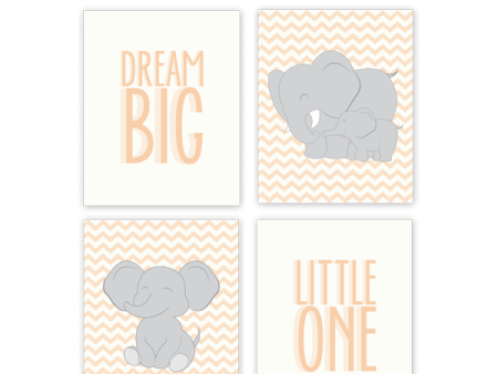 Dream Big Little One (Neutral colors) Set of 4 Prints Hot on Sale