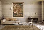 Map of Harvard Vintage College Map on Ready to Hang Roll Down Canvas Decorative Wall Decor Map Scroll Online now