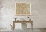 Map of Amsterdam Vintage European City Map on Ready to Hang Roll Down Canvas Decorative Antique Wall Decor Map Scroll of The Netherlands Online Sale