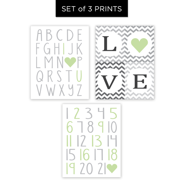 ABC I Love You - Set of 3 Prints Fashion