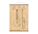 Accoustic Guitar Patent Vintage Illustrations Ready to Hang Roll Down Industrial Decorative Musical Instrument Canvas Scroll Fashion