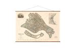 Map of Venice Vintage European City Map on Ready to Hang Roll Down Canvas Decorative Antique Map Scroll of Italy Supply