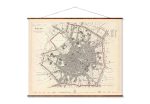 Map of Milan Vintage European City Map on Ready to Hang Roll Down Canvas Decorative Antique Map Scroll of Italy Discount