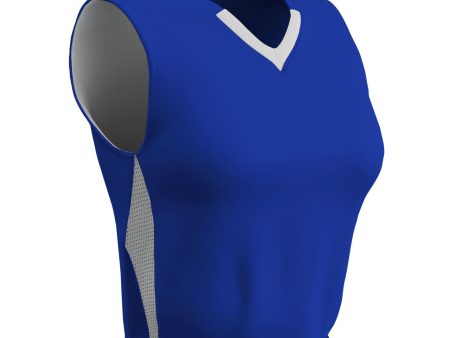 Post Up 2-Color V-Neck Reversible Basketball Jersey Mesh Trim, Womens, Girls Online now