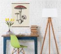 Amanita Muscaria Mushrooms Illustration Vintage Medical Botanicals Antique Ready to Hang Kitchen Decorative Canvas Scroll Fashion