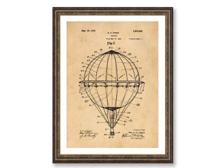 Balloon Patent Patent Vintage Illustrations  Industrial Decorative Steampunk Print BUY 3 Get 4th PRINT FREE For Cheap