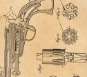 Revolver Gun Patent Vintage Illustrations Ready to Hang Roll Down Industrial Decorative Canvas Scroll Supply