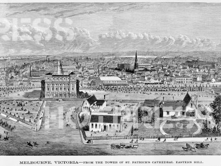 1867 Melbourne Bird s Eye View - Panoramic Print on Sale