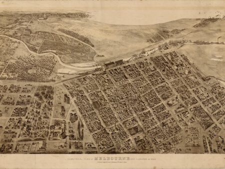 1866 Isometric View of Melbourne Original on Sale