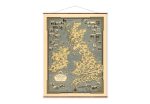 British Isles Pictorial Roll Down Vintage Canvas Decorative Scroll Europe Country Map England Ireland Scotland Maps Discount