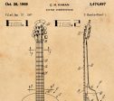 Accoustic Guitar Patent Vintage Illustrations Ready to Hang Roll Down Industrial Decorative Musical Instrument Canvas Scroll Fashion