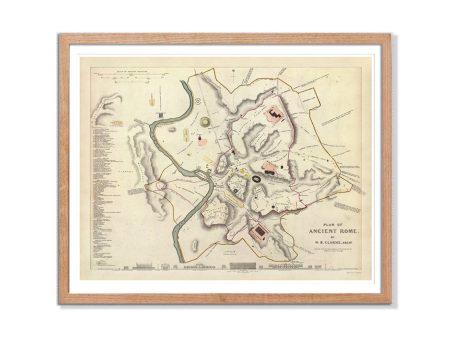 Ancient Rome Map Vintage European City Poster Print on Matte Paper Decorative Antique Wall Decor City Map of Italy Hot on Sale