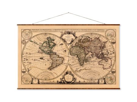 Vintage Old World Map Decorative Wall Scroll 18th Century French Pull Down Style Map Fashion