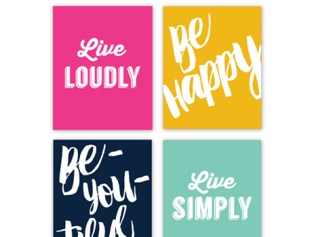 Live Loudly Quote Set of 4 Prints Online now