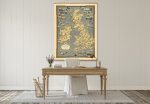 British Isles Pictorial Roll Down Vintage Canvas Decorative Scroll Europe Country Map England Ireland Scotland Maps Discount