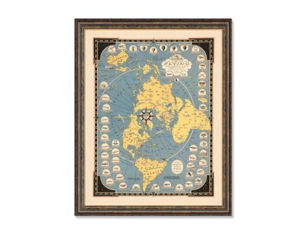 Map of Flying Vintage Pictorial Poster Print on Matte Paper Aircraft Online Sale