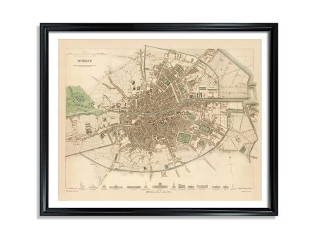 Dublin Map Vintage European City Poster Print on Matte Paper Decorative Antique Wall Decor City Map of Ireland Online Hot Sale