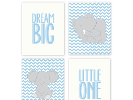 Dream Big Little One (Boy) Set of 4 Prints Supply