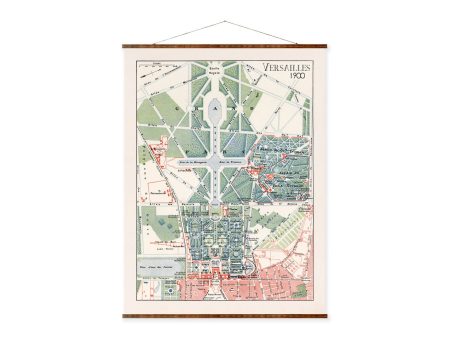 Versailles Map Vintage European City Garden Map on Ready to Hang Roll Down Canvas Decorative Antique Wall Decor Map Scroll Discount