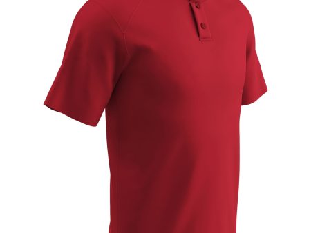 Moisture Wicking Solid Color Two Button Baseball Jersey, Adult Online