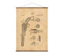 Revolver Gun Patent Vintage Illustrations Ready to Hang Roll Down Industrial Decorative Canvas Scroll Supply