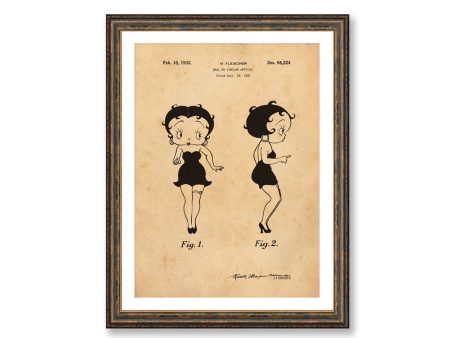 Betty Boop Patent Vintage Illustrations  Industrial Decorative Print  BUY 3 Get 4th PRINT FREE Fashion