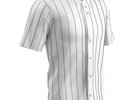 Warp Knit Pinstripe Button Down Jersey, Mens, Boys Online Hot Sale