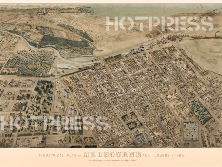 1866 Isometric View of Melbourne Online Sale