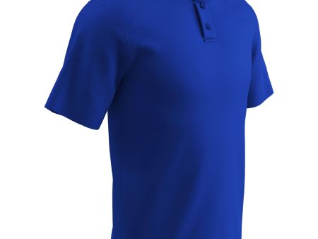 Moisture Wicking Solid Color Two Button Baseball Jersey, Adult, Boys For Cheap