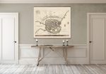 Map of Copenhagen Vintage European City Map on Ready to Hang Roll Down Canvas Decorative Antique Wall Decor Map Scroll of Denmark Online Sale