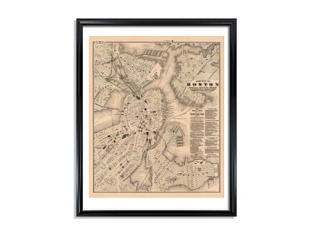 Boston City Map Vintage Poster Print on Matte Paper Decorative Antique Wall City Street Map of Massachusetts Discount