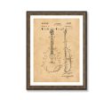 Accoustic Guitar Patent Vintage Illustrations  Industrial Decorative Musical Instrument Print BUY 3 Get 4th PRINT FREE For Cheap