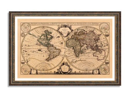 Vintage Old World Map Poster Print Restoration Hardware Style Wall Map Sale