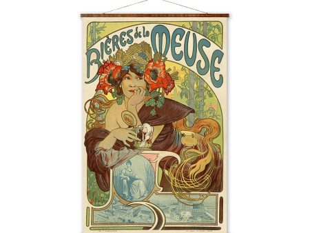 Bieres de la Meuse French Poster Art Ready to Hang Kitchen Art Decor Canvas Scroll Fashion